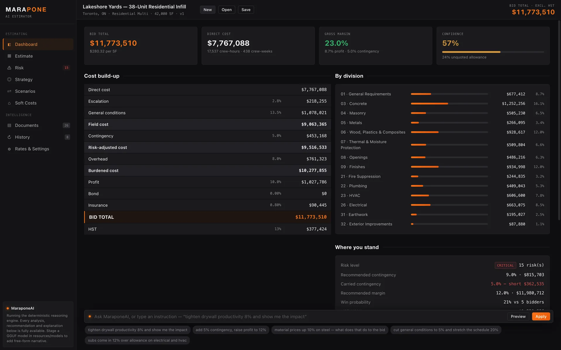 Marapone AI Estimator preview