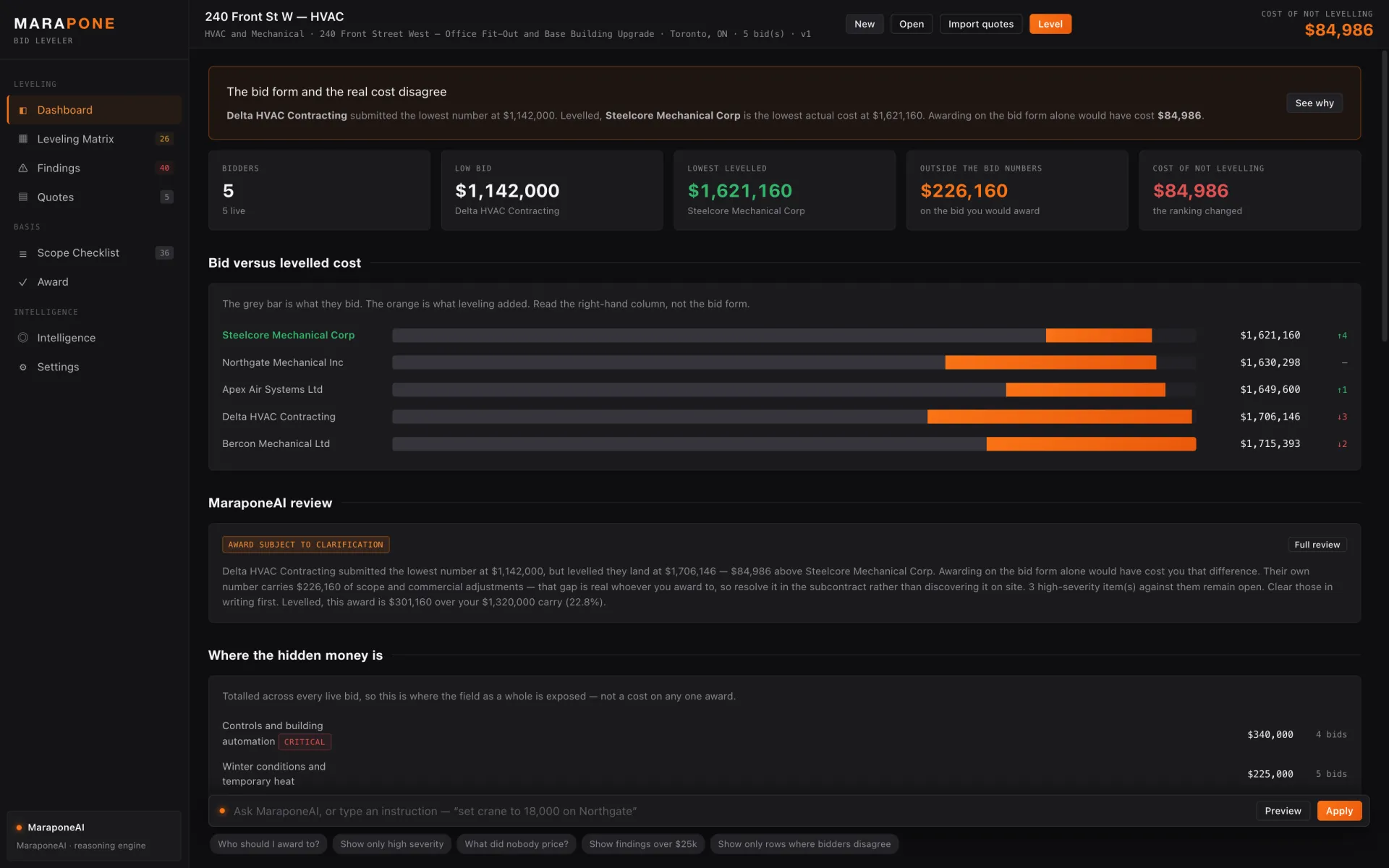 Marapone Bid Leveler preview